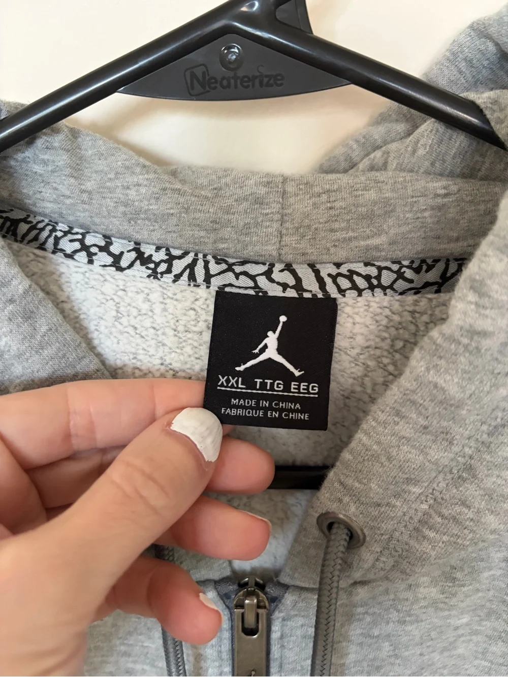 Nike Air Jordan Men's Large Jumpman Full Zip Fleece Hoodie Gray XXL